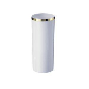 Foto Copo Long Drink Branco com Borda Dourada Imagem