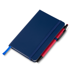 Foto Caderno com Elástico e Suporte para Caneta MTB CAD 003 Imagem azul_det1