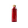 Garrafa 500ml de Alumínio JR 6018 | Possui tampa de bambu e acompanha mosquetão de alumínio.