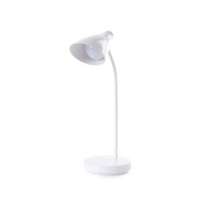 Luminária Recarregável JR 6015 | Contém três estágios de iluminação com regulagem de intensidade touch: luz fria (branca), luz quente (amarela) e luz mista (branca e amarela). Base com botão para ligar e desligar.
