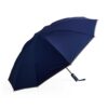 Guarda-chuva Automático de Poliéster Impermeável JR 5099 | Possui pegador plástico com botão acionamento e alça de nylon para transporte. Acompanha capa de proteção.