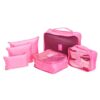 Kit Necessaire com 6 Peças Material Nylon JR 18538B | O conjunto de necessaires possui tamanhos diferenciados, sendo 3 unidades com: alça para transporte, zíperes com pegadores emborrachados, parte frontal com malha de nylon e plaquinha emborrachada para personalização;