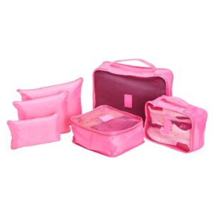 Kit Necessaire com 6 Peças Material Nylon JR 18538B | O conjunto de necessaires possui tamanhos diferenciados, sendo 3 unidades com: alça para transporte, zíperes com pegadores emborrachados, parte frontal com malha de nylon e plaquinha emborrachada para personalização;
