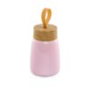 Garrafa Parede Dupla com Tampa em Bambu JR 3093 | Contém tampa plástica com design de bambu e alça de silicone para transporte.
