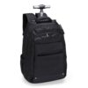 Mochila para Notebook com Rodinhas 27 Litros JR 1443 | Possui duas rodinhas e freio em plástico, além de um sistema velcro para junção do compartimento das alças com a parte inferior, tampando as rodinhas enquanto transporta a mochila nas costas.