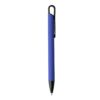 Caneta Semimetal Emborrachada JR 15034 | acionamento por clique e carga esferográfica azul 1.0mm.